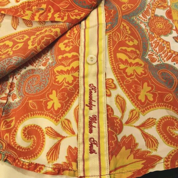 Robert Graham Knowledge Wisdom Truth Orange Paisley Button-Down Women's Sz M - Picture 14 of 15